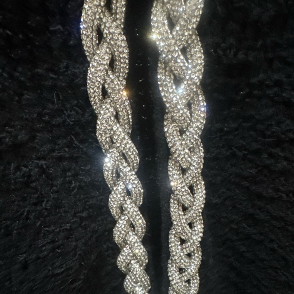 Alice + Olivia black open front cardigan with silver braided crystals. NEW! - Picture 10 of 11